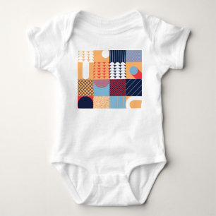 Abstraktes quadratisches Kunstwerk: geometrisches Baby Strampler