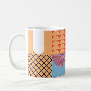 Abstraktes quadratisches Kunstwerk: geometrisches Kaffeetasse