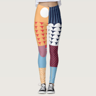 Abstraktes quadratisches Kunstwerk: geometrisches  Leggings