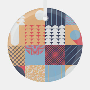 Abstraktes quadratisches Kunstwerk: geometrisches Ornament Aus Glas