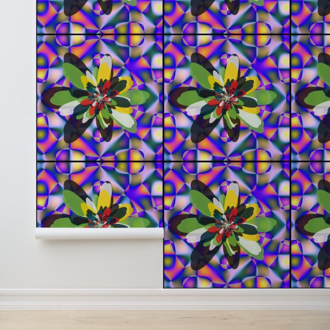 Abstraktes Quantum Floral Mandala Art Design  Tapete (Anwendung)