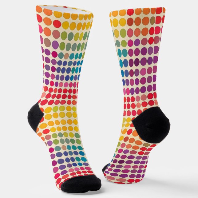 Abstraktes Rainbow Dot Muster Socken (Gewinkelt)