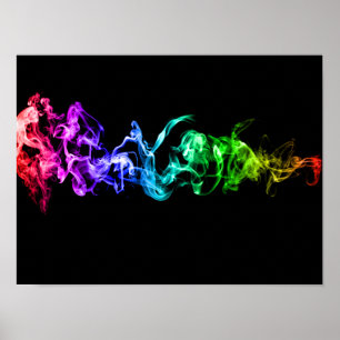 Abstraktes Rauchen - Ein Regenbogen im Dunkeln Poster
