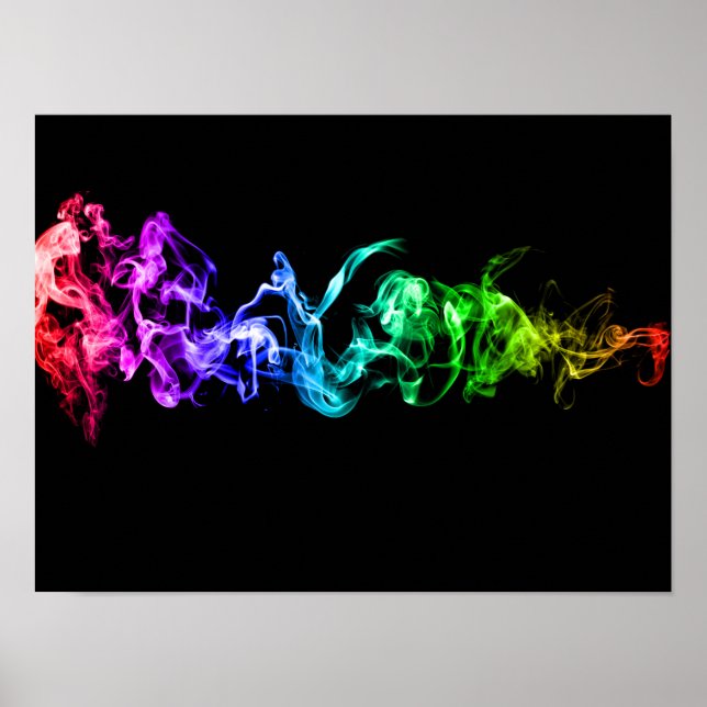 Abstraktes Rauchen - Ein Regenbogen im Dunkeln Poster (Vorne)