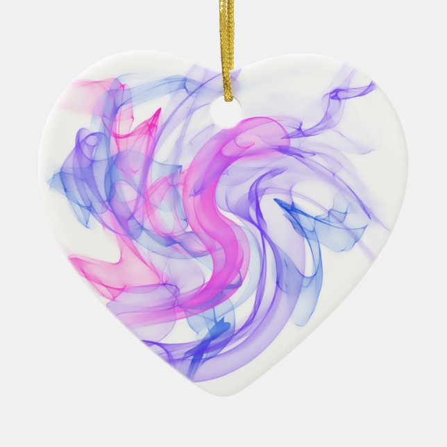 Abstraktes Rauchen im Wasser Keramik Ornament (Vorne)