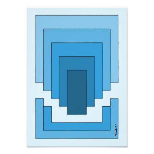 Abstraktes Rechteck in Blau Fotodruck