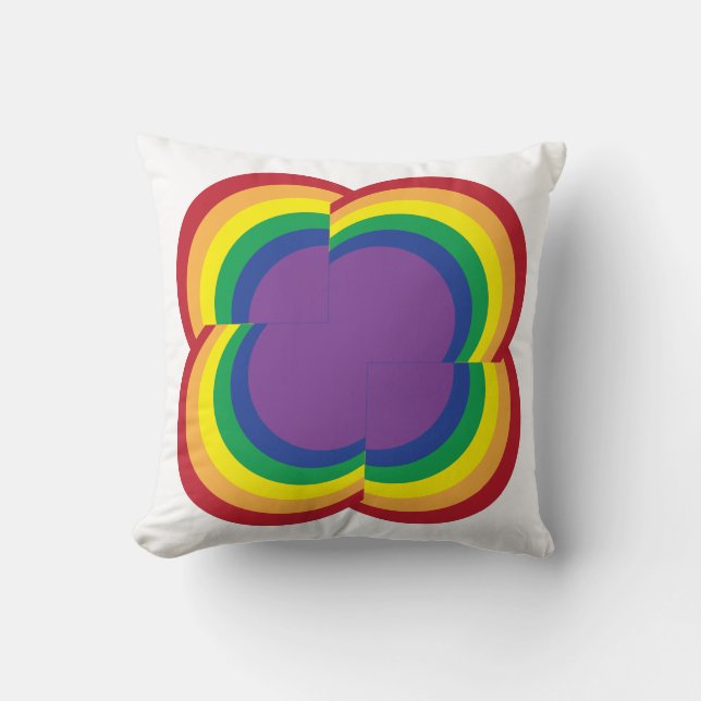 Abstraktes Regenbogen-Kissen Kissen (Vorderseite)