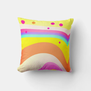 Abstraktes Regenbogen-Wellenmuster Kissen