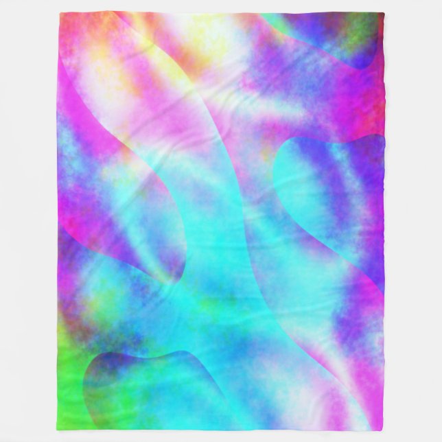 Abstraktes Regenbogendesign Fleecedecke (Vorderseite)