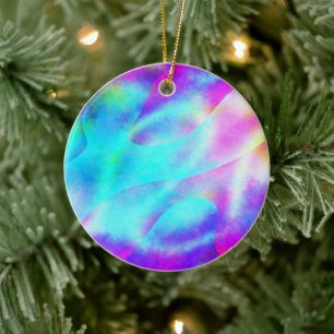 Abstraktes Regenbogendesign Keramik Ornament