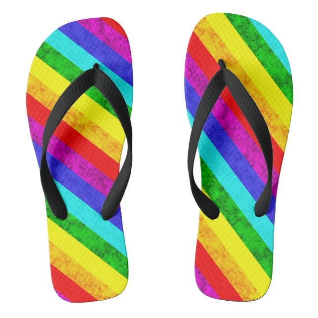Abstraktes Regenbogenmuster Flip Flops (Fußbett)