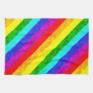 Abstraktes Regenbogenmuster Geschirrtuch