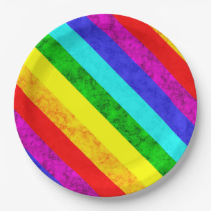 Abstraktes Regenbogenmuster Pappteller