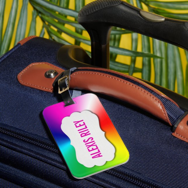 abstraktes Regenbogenriss mit abgeschrägtem Anhäng Gepäckanhänger (Vorderseite Insitu 1)