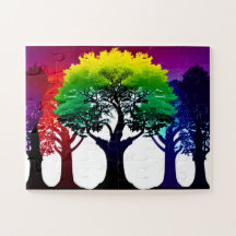 Abstraktes Regenbogenspektrum der Fall Trees Colla