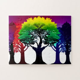 Abstraktes Regenbogenspektrum der Fall Trees Colla