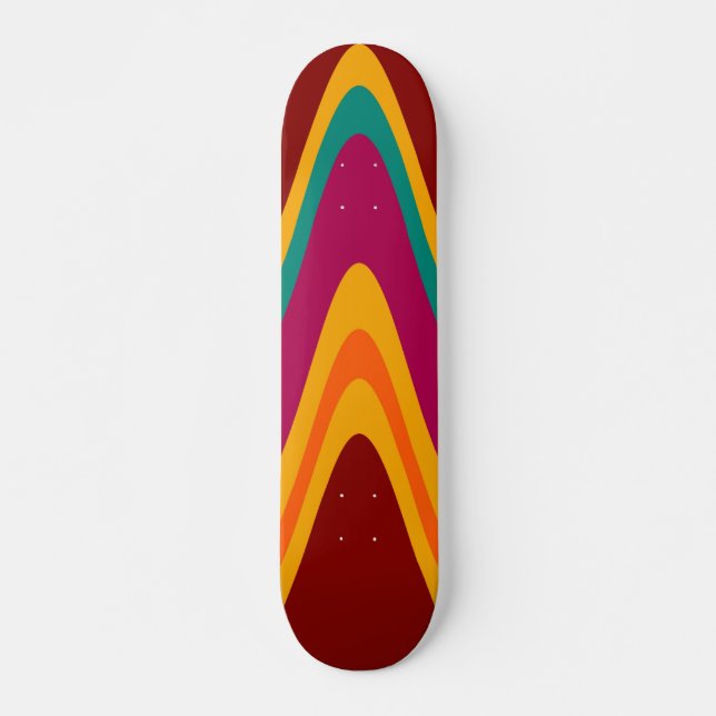 Abstraktes Retro Art Déco Skateboard (Vorne)