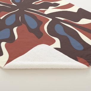 Abstraktes Retro-Blattmuster Sherpadecke