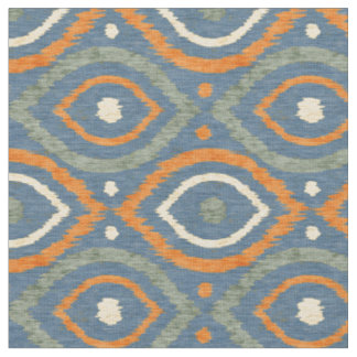 Abstraktes Retro-Design im blauen Ikat navajo-Stil Stoff