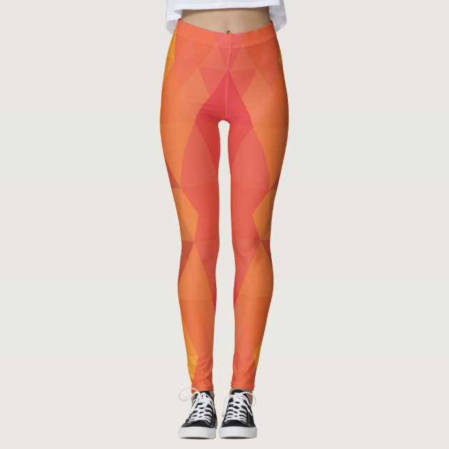 Abstraktes Retro-Design Leggings (Vorderseite)