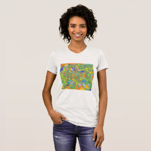 abstraktes Retro-Design mit Skript, Freeform T-Shirt