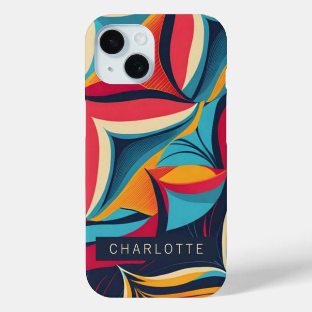 Abstraktes Retro-Muster Personalisiert Case-Mate iPhone Hülle (Rückseite)
