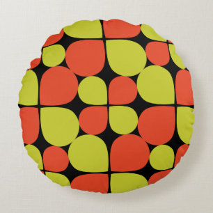 Abstraktes Retro-Muster Rundes Kissen