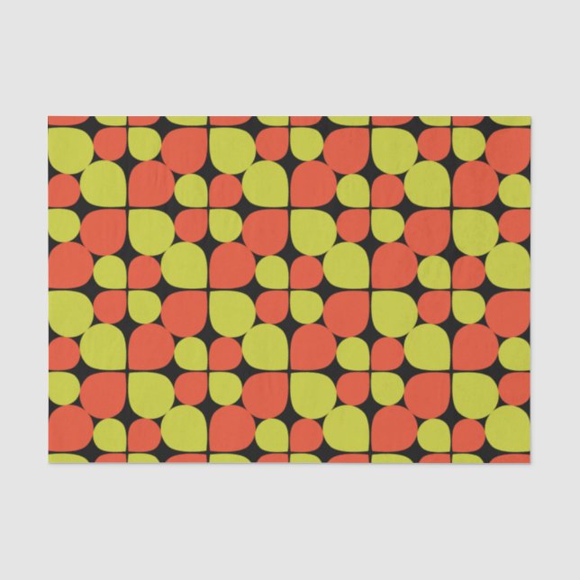 Abstraktes Retro-Muster Seidenpapier (Vorderseite)
