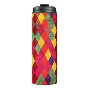 Abstraktes Retro-Vintage-Nahtlosmuster Thermosbecher