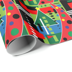 Abstraktes Retro Weihnachten Geschenkpapier