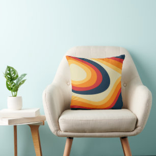 Abstraktes Retro-Wellendesign Kissen