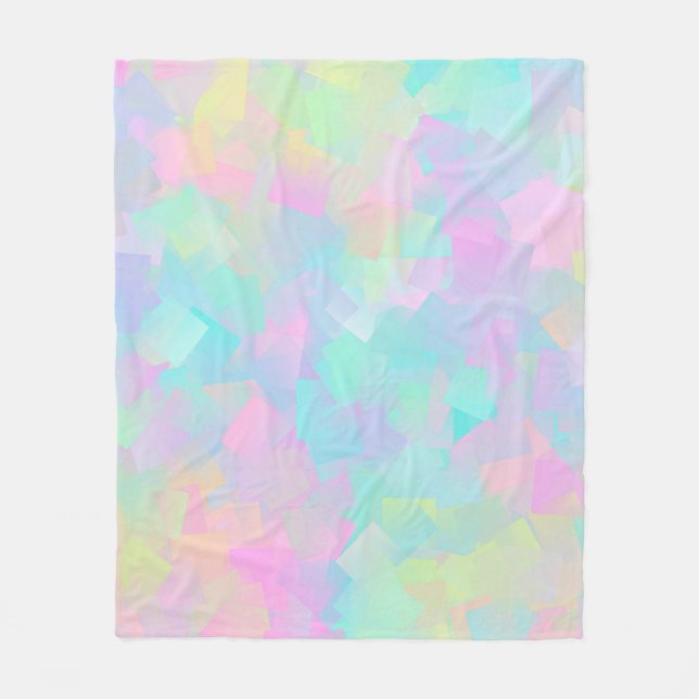 Abstraktes Retromuster geometrischer Formen in ros Fleecedecke (Vorderseite)