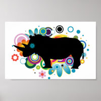 Abstraktes Rhino-Poster