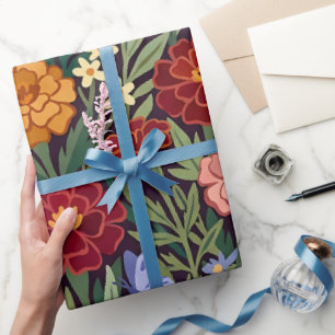 Abstraktes Ringelblumen-Schmetterlinge-Wrap-Papier Geschenkpapier