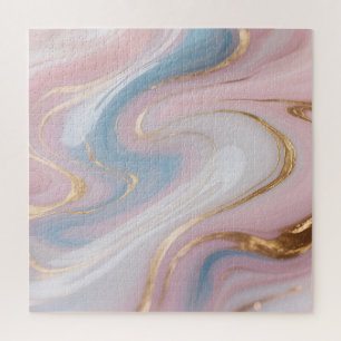 Abstraktes Rosa Blau Gold Marmor Wirbel