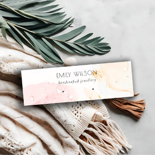 Abstraktes rosa blaues Wasserfarbenfeld - Ohrenbil Mini Visitenkarte