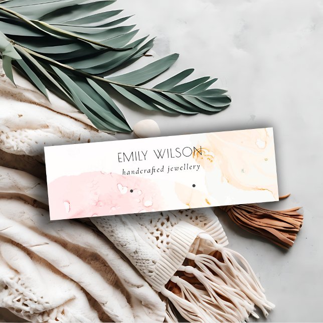 Abstraktes rosa blaues Wasserfarbenfeld - Ohrenbil Mini Visitenkarte (Von Creator hochgeladen)