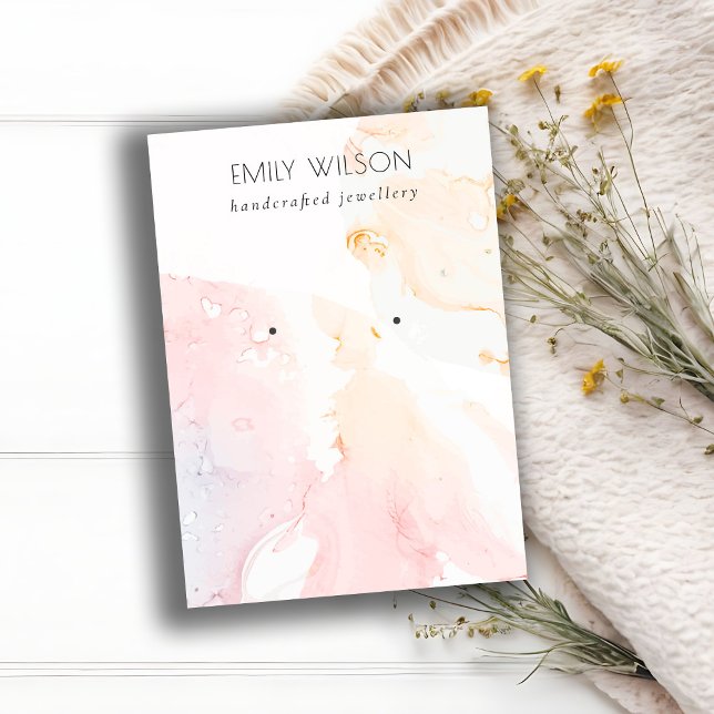 Abstraktes rosa blaues Wasserfarbenfeld - Ohrenbil Visitenkarte (Von Creator hochgeladen)