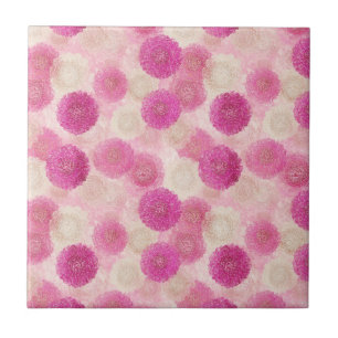 Abstraktes rosa Blumen-Spitzenkreis-Muster Fliese