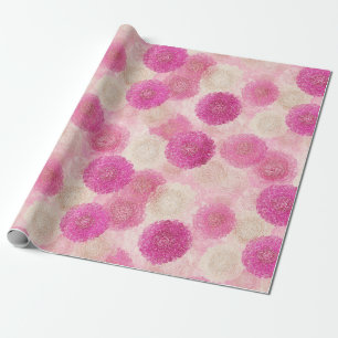Abstraktes rosa Blumen-Spitzenkreis-Muster Geschenkpapier