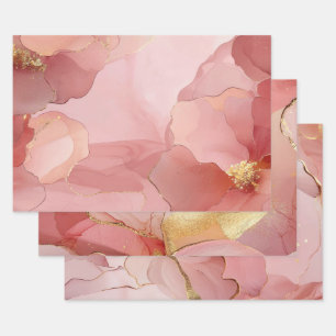 Abstraktes Rosa-Brautparty Geschenkpapier Set