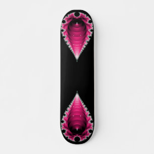 Abstraktes rosa Fraktal auf der schwarzen Skateboa Skateboard