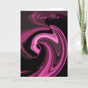 Abstraktes rosa Herz I LIEBE SIE Karte