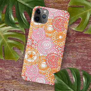 Abstraktes rosa Korallenmuster Rotes Orange Kunstm Case-Mate iPhone Hülle