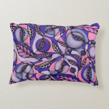 Abstraktes Rosa Lila Floral Doodle Muster Lendenki
