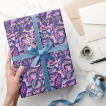 Abstraktes Rosa Lila Florales Doodle-Muster Verpac