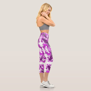 Abstraktes rosa Mandala, psychedelischer Schmetter Capri Leggings