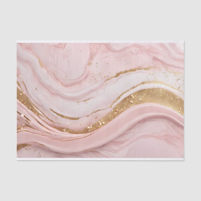Abstraktes rosa Marmormuster mit Imitat Glitzer Seidenpapier (Vorderseite)