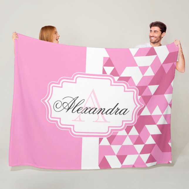 Abstraktes rosa Muster Fleecedecke (Beispiel)