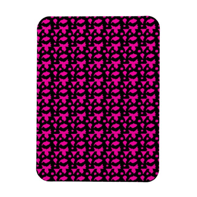 Abstraktes rosa Muster Magnet (Vertikal)